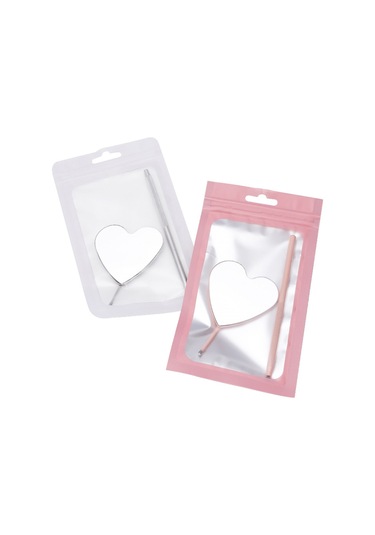 Sones Paslanmaz Çelik Kalp Şeklinde Aşılama Kirpik Muayene Aynası Güzellik Aleti Kız Pembe