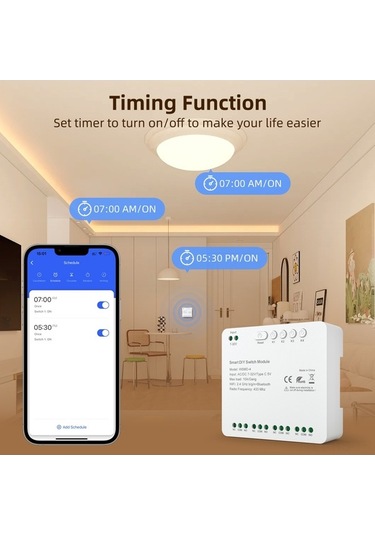 Yulong Reedark Tuya Akıllı Wifi Anahtar Modülü - 4 Kanallı,