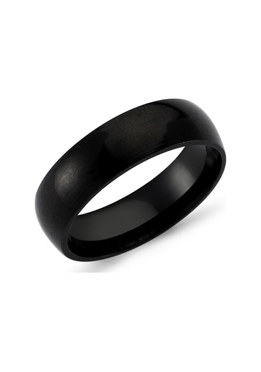 6 Mm Bombeli Çelik Alyans Çifti Söz Yüzükleri Siyah Cl12