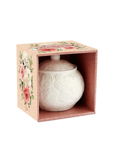 Get&joy Seramik Şekerlik Güller 300 Ml 211692842 Beyaz