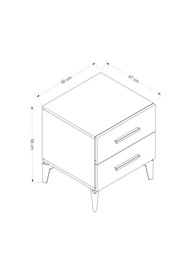 Kale Ayaklı Komodin 2ç - Beyaz
