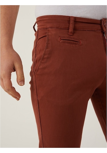 Kiremit Renk Chino Erkek Şort Kiremit