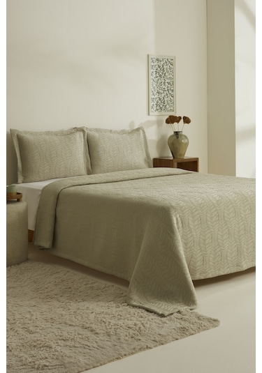 Karaca Home Serenity Çift Kişilik Yatak Örtüsü Seti Adaçayı Adaçayı