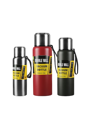 Xiyyadms 750ml Çift Katlı Paslanmaz Çelik Geniş Açık Spor Termos Flaske - Büyük Kapasite Isı Saklama