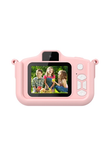 Springsun Cat Çocuk Kamerası Yüksek Çözünürlüklü Çift Kamera 2.0 İnç Ips Ekranlı Çocuk Kamerası 32 Gb Hafıza Kartı + Kart Okuyucu İçerir Pembe