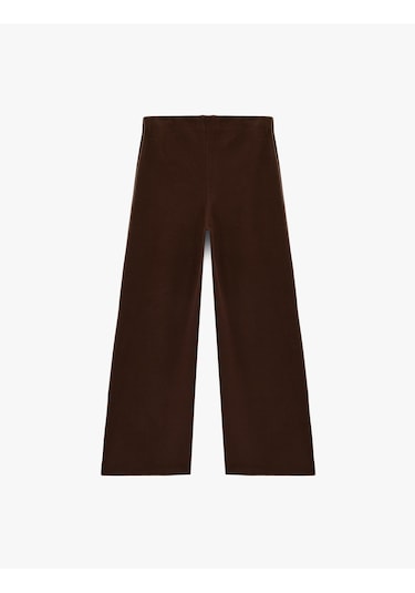 Koton Standart Bel Geniş Paça Pantolon Kahverengi 6sak40037ek Kahve