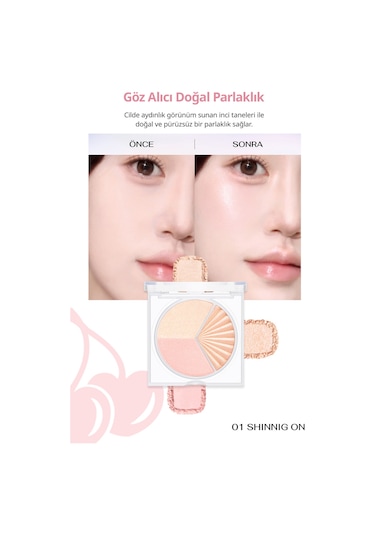 İnci Işıltıları İçeren Aydınlatıcı Paleti Perıpera V Highlighter Ad 001 Shining On Shine Bright 20180473