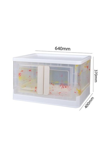 Sunup Sn-25883 72l Katlanabilir Plastik Saklama Kutusu Renkli Kapaklı Tekerlekli 40x64x37cm Beyaz