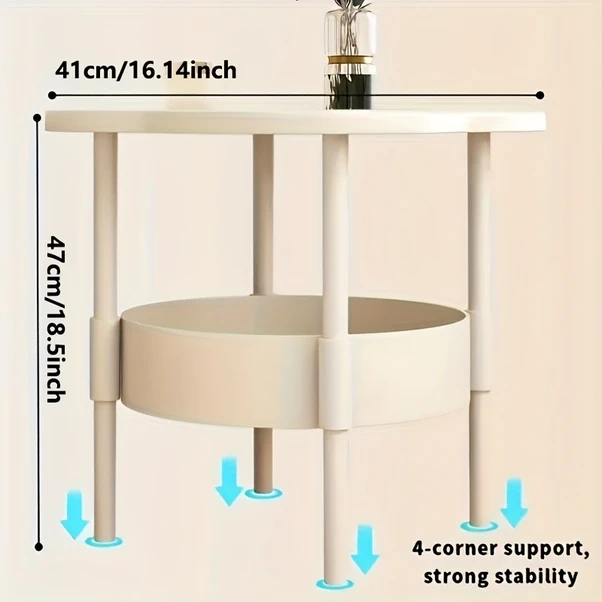 Gateesat Beyaz Modern Dairesel Mobil Depolama Rafı, Alet Ve Ev Organizasyonu İçin Beyaz