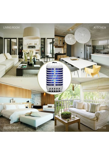 Xiyyadms Ev İçin Mini Moskito Öldürücü Lambası - Mor Işık Dalga Çekirdekli Elektrikli - Sessiz Çalışma - Güvenli Kafes - Siyah - Avrupa Standartı 110v-240v Siyah