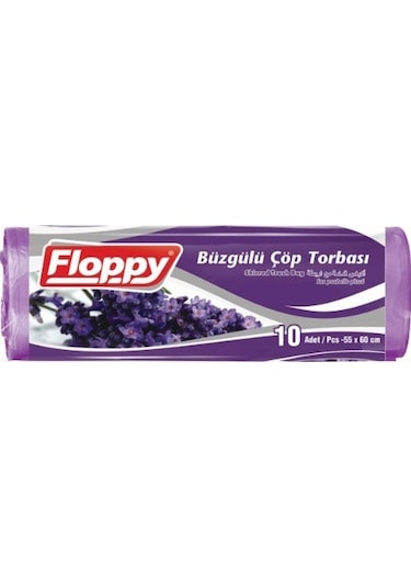 Floppy Lavanta Kokulu Büzgülü Çöp Torbası 10'lu 55 x 60 CM