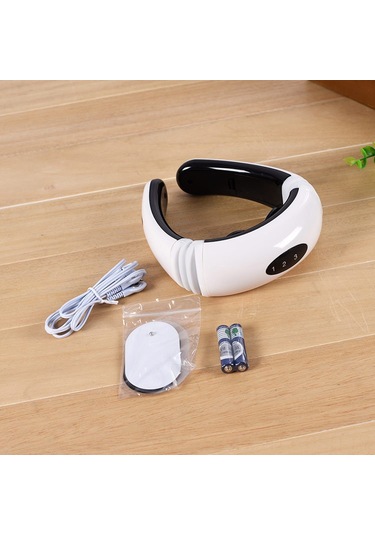 Samdoo Kolle Fizyoterapi Aleti: Elektromanyetik Darbe Ve Darbeli Teknoloji İle Akıllı Boyun Masajı, Mod.5830, Beyaz, İngilizce Pilli Beyaz