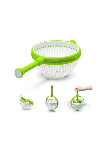 Yystore Sebze Sepeti Salad Spinner Sebze Döner Kurutucu Açık Yeşil