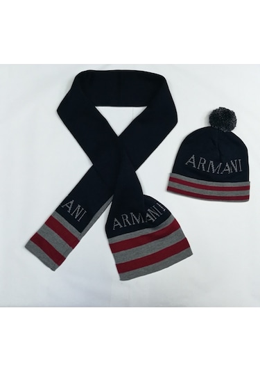 Armani Çocuk Atkı Bere Çok Renkli