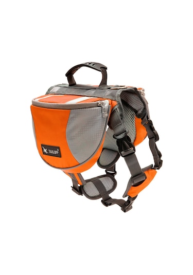 Samdoo Köpek Sırt Çantası Tur Rehberi Yansıtıcı Çubuklu Turuncu L Büyüklüğü - Nylon + Pvc Materyal