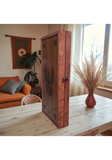 Simya Premium Zümrüdü Anka Kuşu Ceviz Kaplama Ahşap Pullu Tavla