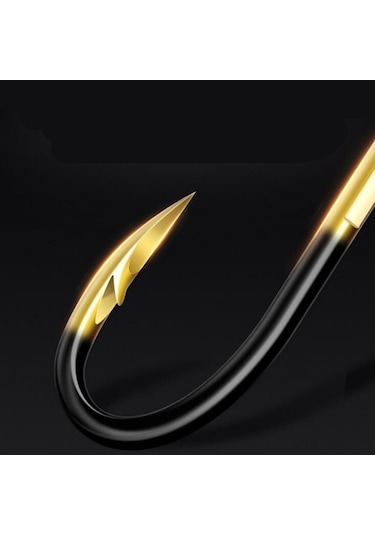 Jeehugo Tungsten Alloy Balık İğnesi Siyah Altın, 10 Adet, 1 Numaralı Av Aracı