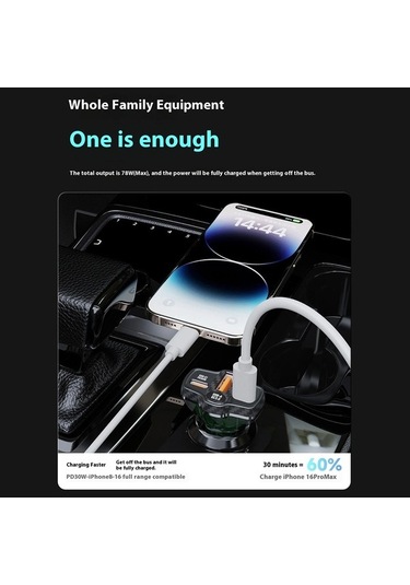 Dancemonkey Dudao R78 Pd Qc Hızlı Şarj Usb, Çift Tip-c Çakmak Şarj Cihazı