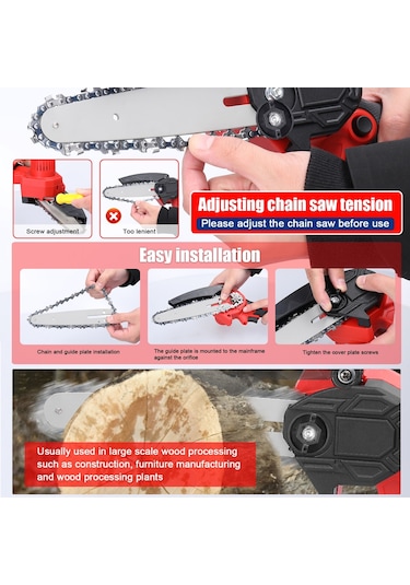 Hallow E23888-4 Lityum Motorlu Testere Zinciri Ve Kılavuz Plaka Seti 4 İnç