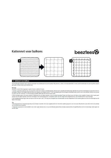 Beeztees Kedi Pencere Veya Balkon Koruma Filesi, Şeffaf, 4x3m