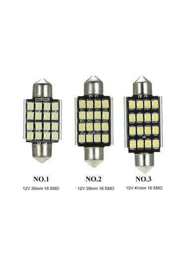 Shineyee 12v 36mm 16 Led 3528 Beyaz Araba İç Aydınlatma Dome Festoon Ampulü 6000k, 200lm, 60000+ Saat