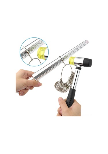 Symbee Hkus Alyuminyum Çerçeve Ölçüm Seti - 0-13 Abd Boyutu, Çubuk Ve Kauçuk Çekiç İle Profesyonel Doğruluk Diğer