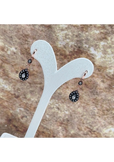 Elmas Montür Rosegold Su Yolu Damla Gümüş Set Takım Rose Gold