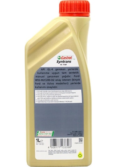 Castrol Syntrans Fe 75W 1 L Manuel Gl-4 Şanzıman Yağı (2 Adet)