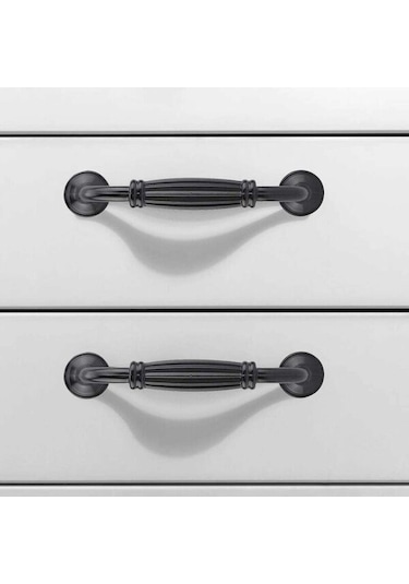 4 Adet Mobilya Kapı Kolu, Siyah Mutfak Dolabı Düğmeleri Çekmece Yatak Odası Mobilya Çekme Deliği Merkezleri 128mm