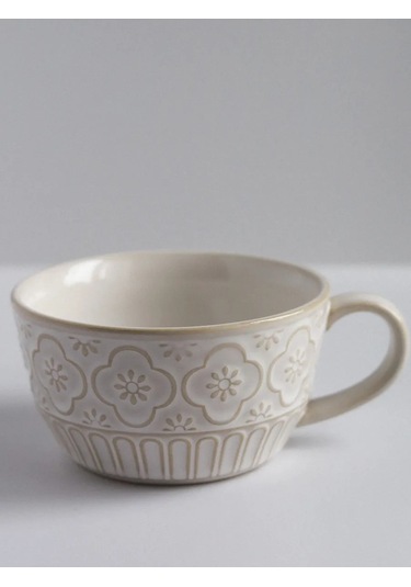 Aberu Shop Çay/kahve Takımı Fincan Ve Tabak Seti 250 Ml. 390818186 Beyaz Kum