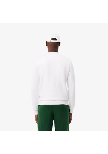 Lacoste Sh9608 Erkek Sweatshirt Beyaz