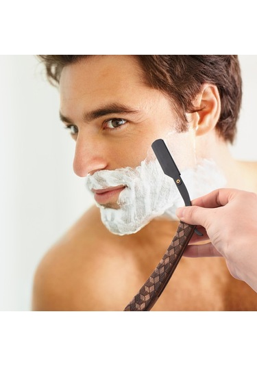 Gajeena Paslanmaz Çelik Erkek Tıraş Bıçağı - Şık Gül Ağacı Sapı İle Hediyelik Şarjsız