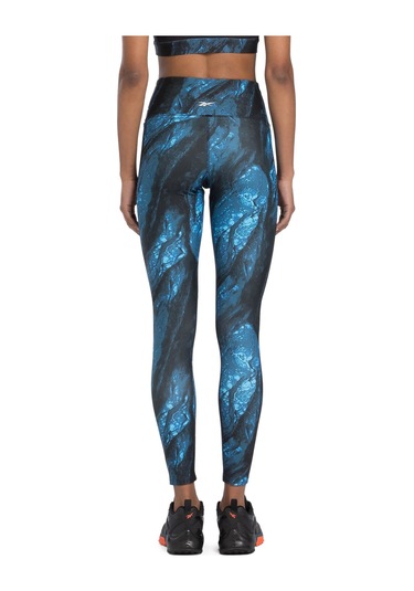Reebok Lux Bold Aop Tıght Mavi Kadın Tayt Mavi