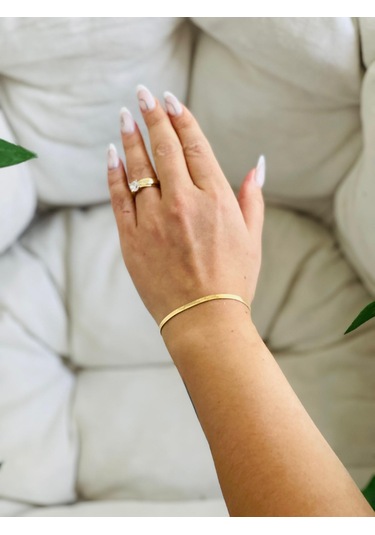 Mor Takı İtalyan Zincir Model Çelik Bileklik