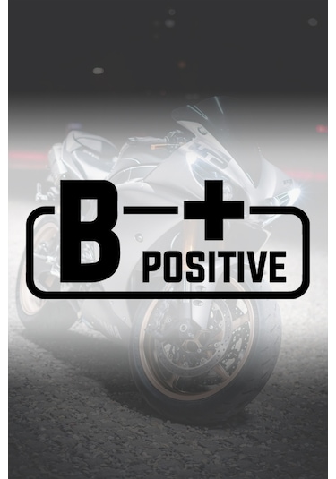B+ Pozitif Kan Grubu Sticker - Oto Sticker - Araba Sticker - Motor Sticker - 11,5cm X 5cm - Siyah