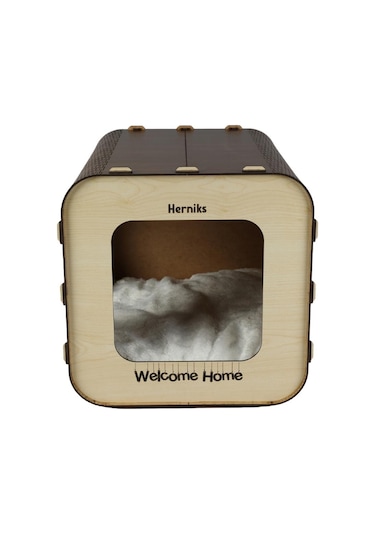 Herniks Mdf Dörtgen Kedi Evi 33 CM Hr3027