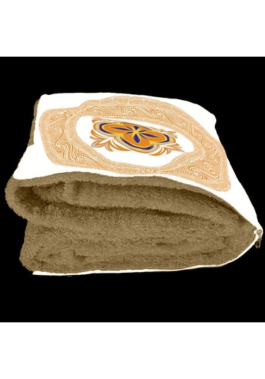 Etnik Motif Desenli Opsiyonel Battaniyeli Hediye Yastık 38x38cm Hediye Paketi-Hediye Paketi