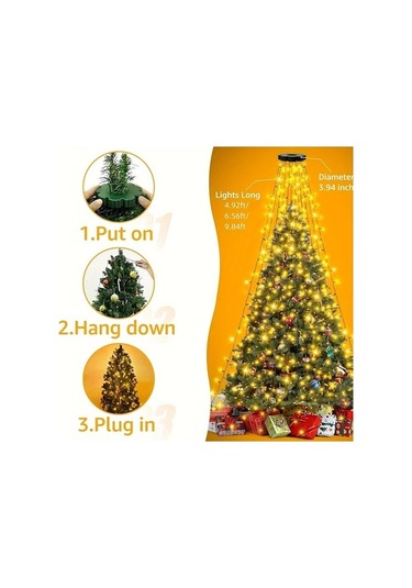 Trendooze 1 Adet Gaojunshop01 Led Noel Işığı 280 Led 8 Mod Ağaç İç Dış Dekorasyon