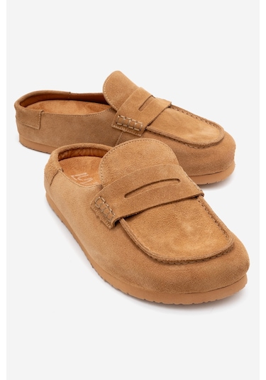 Prıva Toprak Süet Hakiki Deri Kadın Terlik Toprak