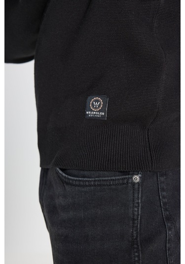 Regular Fit Normal Kesim Bisiklet Yaka Siyah Triko Kazak W242724001 Siyah