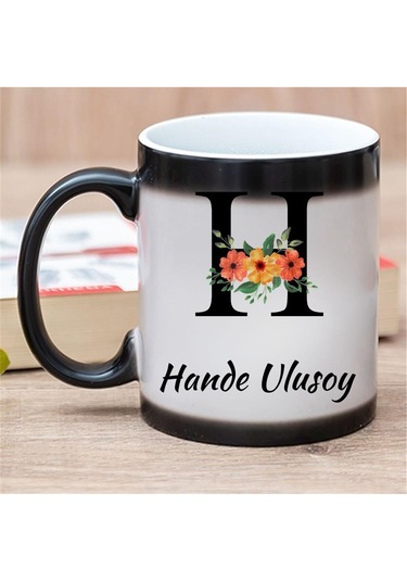 Kişiye Özel Baş Harf Tasarımlı Sihirli Kupa Bardak 2842