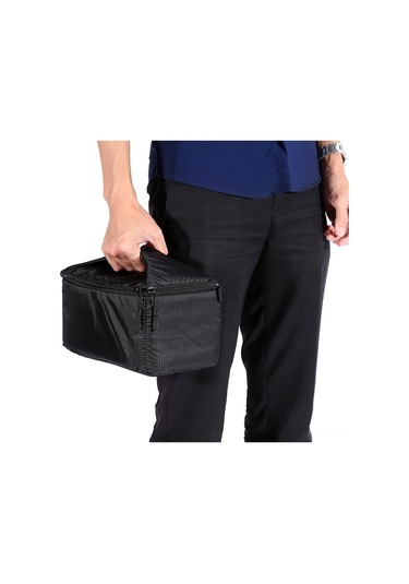 Vkemall Siyah Lens Kılıfı, Yumuşak Dolgulu, Su Geçirmez, 3 Fermuar, 26x15x14cm, Kamera Lens Koruyucu, Çantalara Bağlanabilir