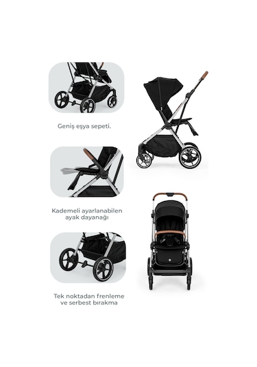 Kanz Snap Autofold Travel Sistem Bebek Arabası Darkness Black
