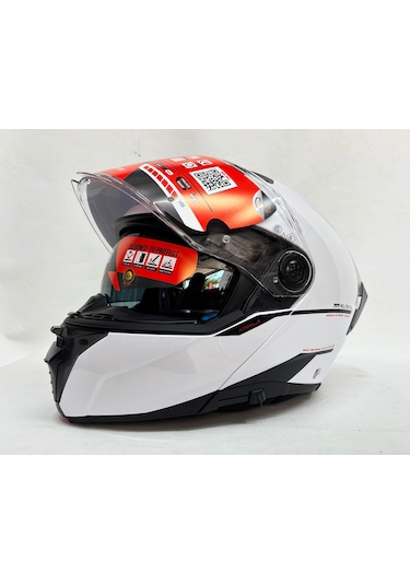 Mt Atom 2 Sv A1 Güneş Vizörlü Çene Açılır Kask Parlak Beyaz