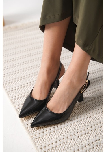 Kocadal Kocadal Ophelia Kadın Siyah Rugan Topuklu Ayakkabı Muhtelif