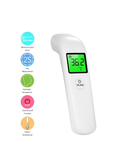 Ruicoo Lcd Ekranlı El Tipi Entegre Termometre - Dokunsuz Entegre Ölçüm, İki Renkli Arka Işık, Hassas Entegre Ölçüm Pil Yok