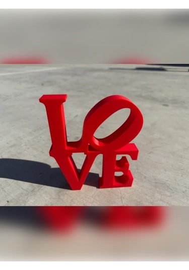 Love Yazılı Dekoratif Biblo Ve Masaüstü Ev Ofis Süs Eşyası Kırmızı