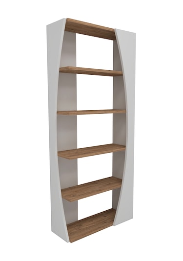 Arnetti Selge 5 Raflı Modern Kitaplık Atlantik Çam Beyaz