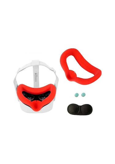Jd-391215 Oculus Quest2 Generation Vr Göz Maskesi Silikon Kapak + Lens Kapağı Seti İçin Uygundur Silah Grisi