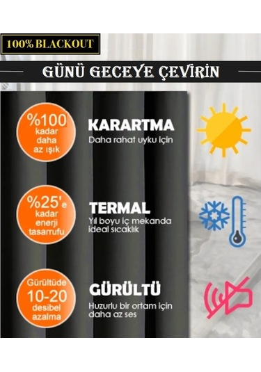 Brillant Blackout %100 Karartma Perde Güneşlik Fon Perde 32 Renk
